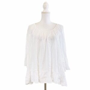 Style & Co. S Boat Neck White Peplum Top Blouse